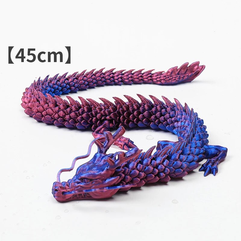 Fish Tank Landscaping Decoration Movable Jointed Dragon Statue 3D Printed Articulated Dragon Chinese Flexible Realistic Ornament