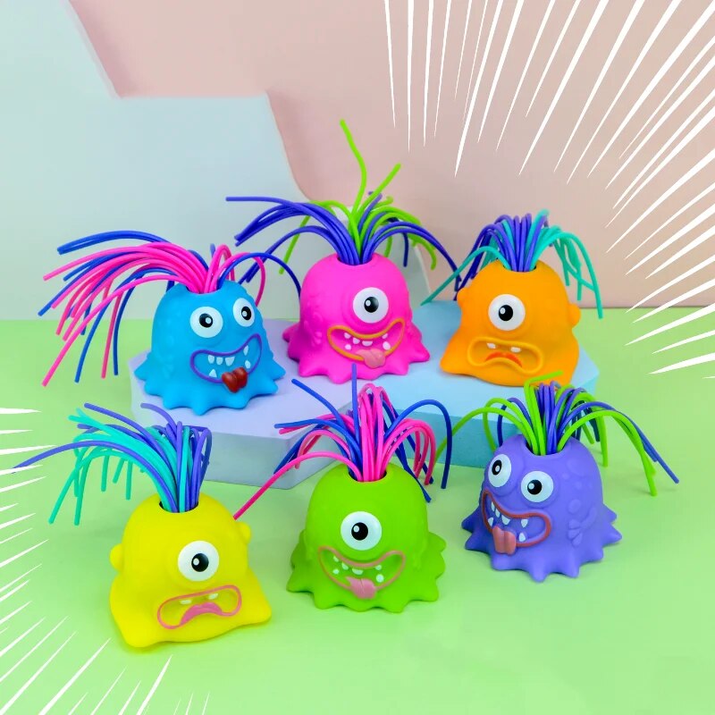 Toys For Kids Screaming Monster Pull Its Hair Educational Puzzle Children's Toys Novelty Fun Decompression Toy Gifts