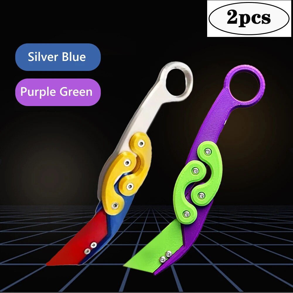 New HOT 3D Explosive Gravity Folding Claw Knife Butterfly Claw Gravity Knife Jumping New Quick Push Decompression Toy Cool Knife