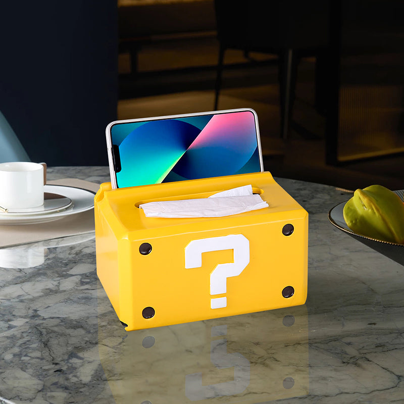Creative desktop game with tissue box Super Mario Bros. question mark paper draw ZD-040