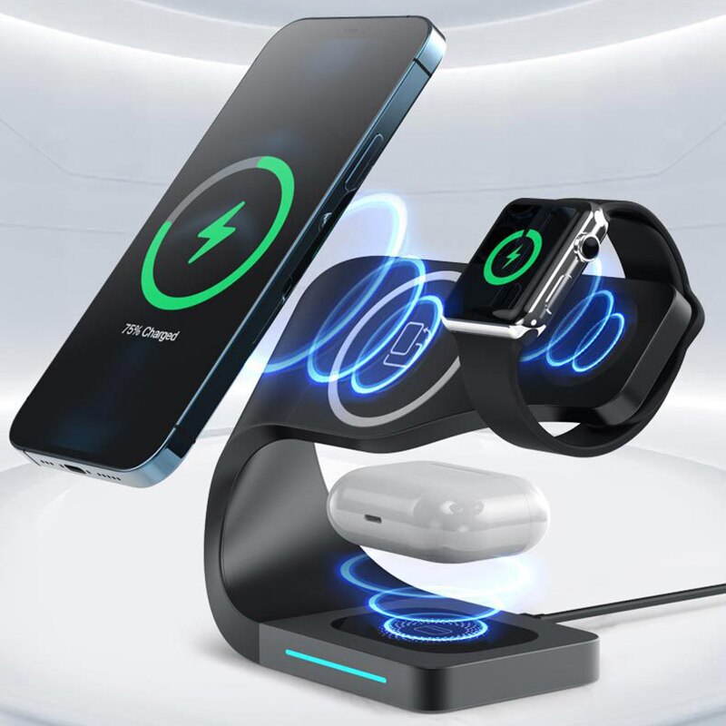 3in1 Wireless Charger for ALL Apple Magsafe Max 15W Induction Chargers ZD-018