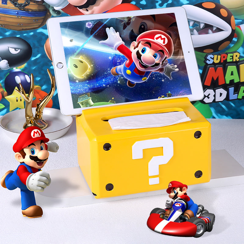 Creative desktop game with tissue box Super Mario Bros. question mark paper draw ZD-040