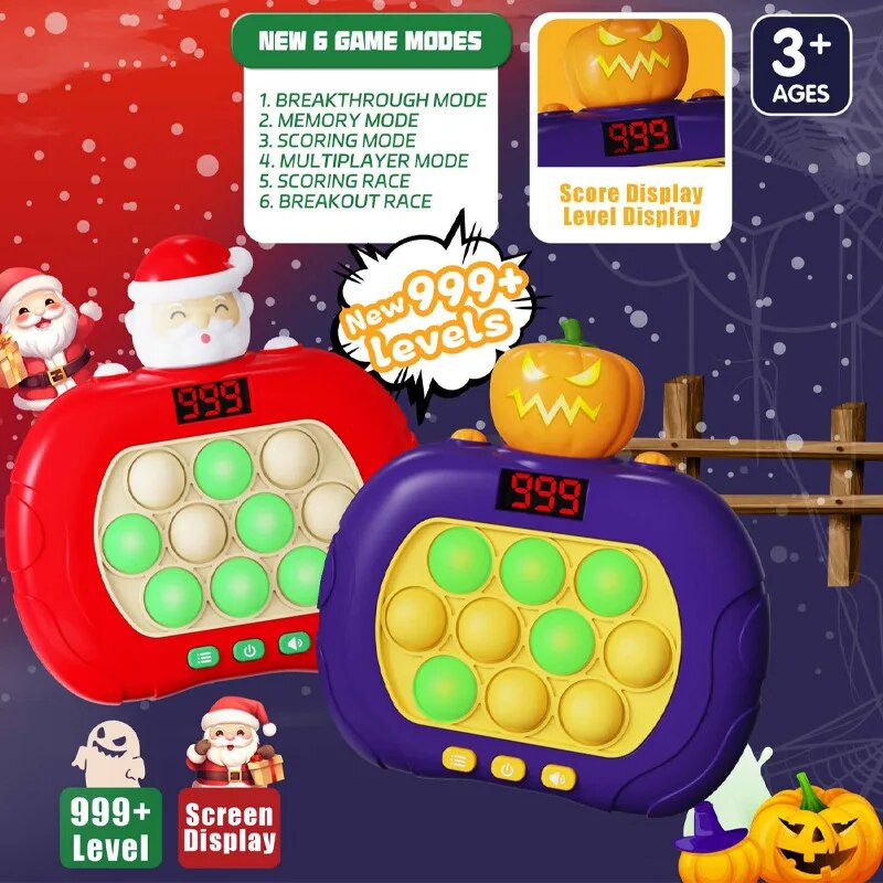 [Floor price]999 Level Electronic Pop Quick Push Game Console Toy with LED Display Screen Suitable for Adult Child Fidget Toys Christmas Gift