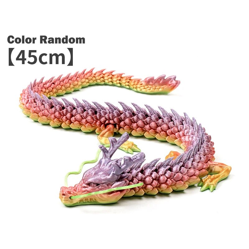 Fish Tank Landscaping Decoration Movable Jointed Dragon Statue 3D Printed Articulated Dragon Chinese Flexible Realistic Ornament