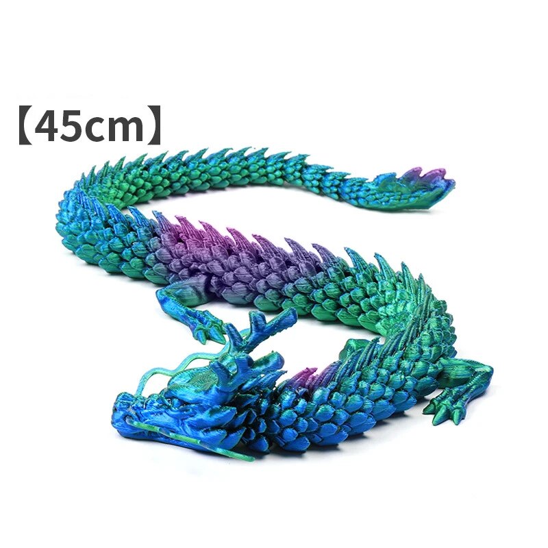 Fish Tank Landscaping Decoration Movable Jointed Dragon Statue 3D Printed Articulated Dragon Chinese Flexible Realistic Ornament