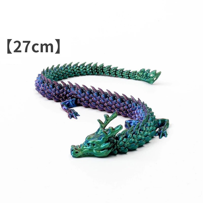 Fish Tank Landscaping Decoration Movable Jointed Dragon Statue 3D Printed Articulated Dragon Chinese Flexible Realistic Ornament