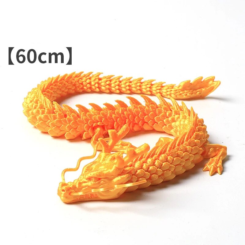Fish Tank Landscaping Decoration Movable Jointed Dragon Statue 3D Printed Articulated Dragon Chinese Flexible Realistic Ornament