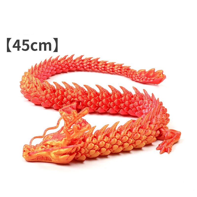 Fish Tank Landscaping Decoration Movable Jointed Dragon Statue 3D Printed Articulated Dragon Chinese Flexible Realistic Ornament