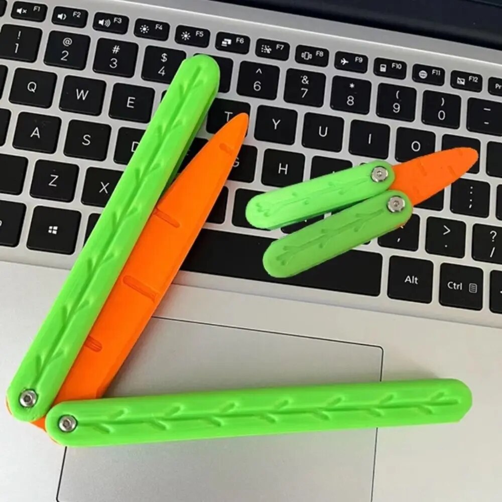 New 3D rinting Gravity Knife Carrot Knife Silky HOT Explosive Gravity Knife Carrot Knife Decompression Push Card Small Toy Gift