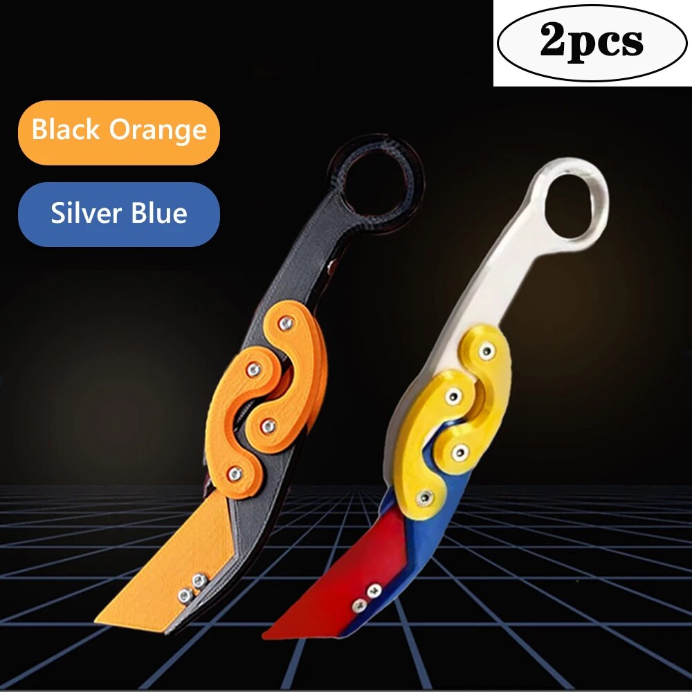 New HOT 3D Explosive Gravity Folding Claw Knife Butterfly Claw Gravity Knife Jumping New Quick Push Decompression Toy Cool Knife