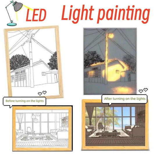 Ins  Hot New Light Painting Led Night Light Bedside Lamp ZD-049