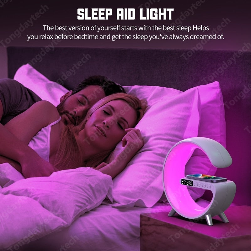 Wireless Charger Alarm Clock  Control RGB Night Light Charging Station for iphone  ZD-009