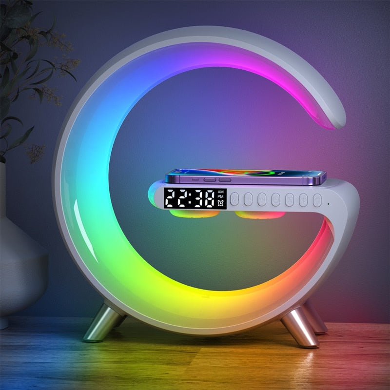 Wireless Charger Alarm Clock  Control RGB Night Light Charging Station for iphone  ZD-009