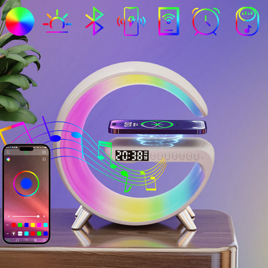 Wireless Charger Alarm Clock  Control RGB Night Light Charging Station for iphone  ZD-009